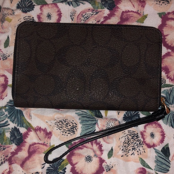 Coach Brown Logo Wristlet - Picture 2 of 3